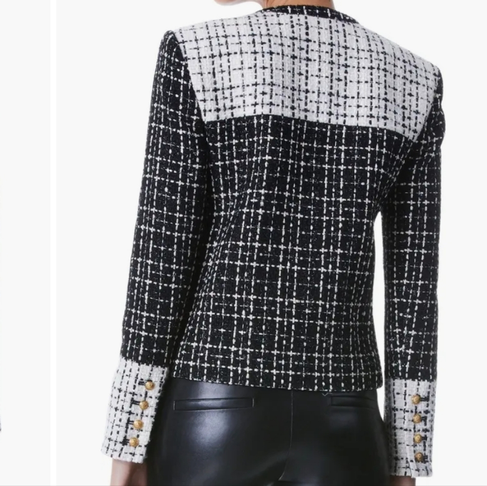 Alice and Olivia Jaydn Two Tone Tweed Jacket - Picture 2 of 6